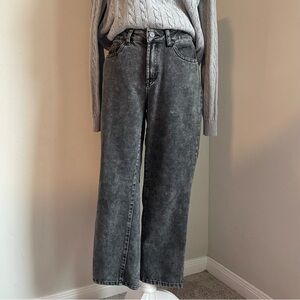 Sincerely Jules Black Grey Stone Wash Straight Leg Jeans